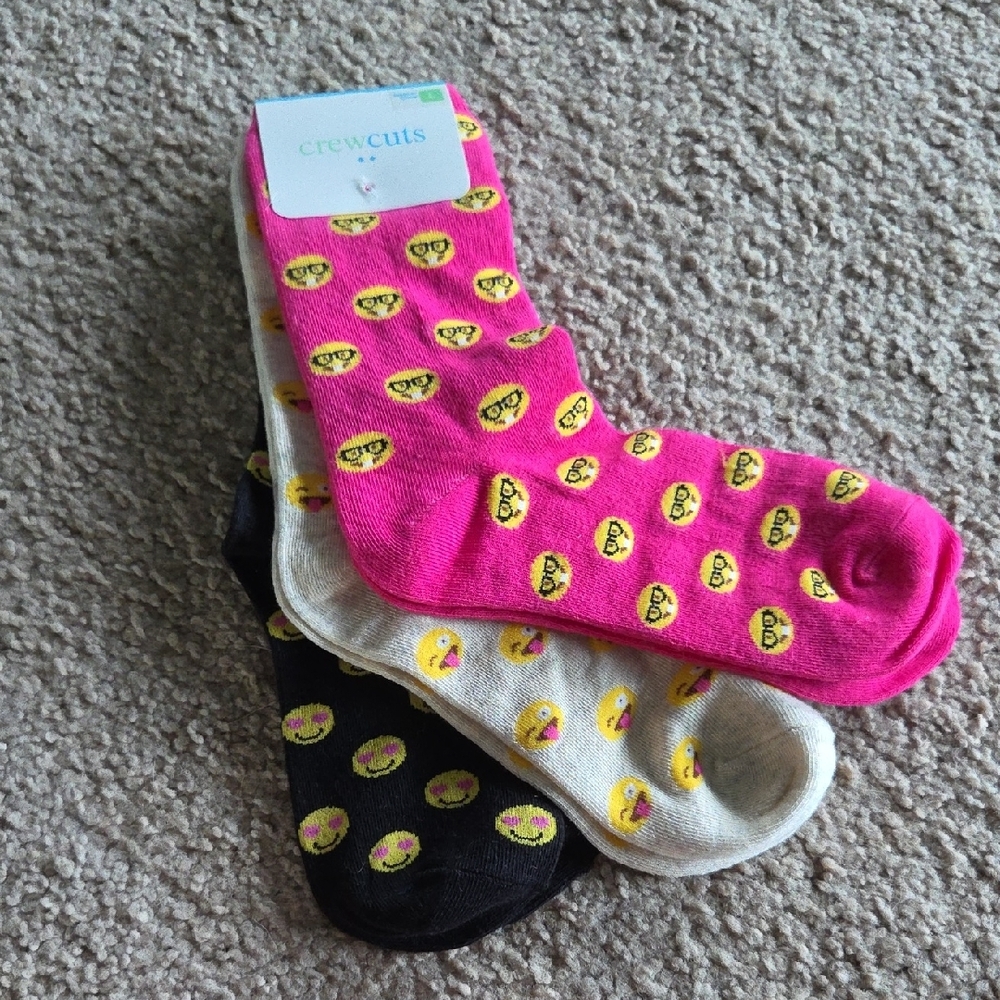 *New* Crewcuts Trio Of Emoji Socks